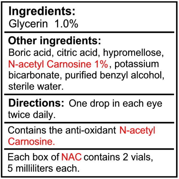 NAC (N-acetyl Carnosine) eye drops 2 x 5ml tubes - Image 2